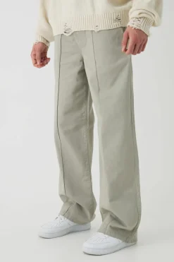 Flash Sale boohooMAN Elasticated Waist Wide Leg Pintuck Chino Trousers light khaki