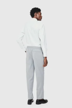 Cheap boohooMAN Elastic Waist Straight Fit Tailored Trousers grey