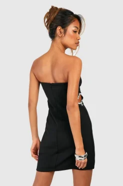 Outlet boohoo Embellished Cut Out Bandeau Mini Dress black