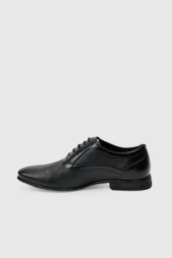 Cheap boohooMAN Embossed Faux Leather Oxford black
