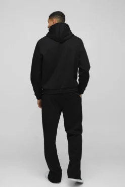 Outlet boohooMAN Embossed Heavyweight Hoodie black