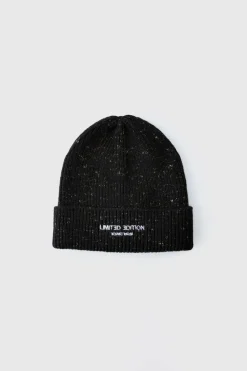 Cheap boohooMAN Embroidered Limited Edition Beanie charcoal