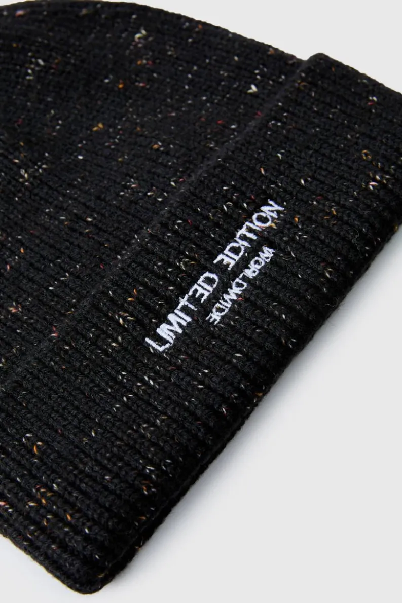 Cheap boohooMAN Embroidered Limited Edition Beanie charcoal