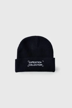 Best boohooMAN Expedition Collection Embroidered Beanie In black