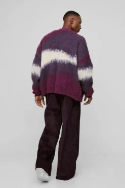 Hot boohooMAN Extreme Baggy Corduroy Trouser plum