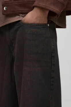 Cheap boohooMAN Extreme Baggy Fit ed Jeans antique wash