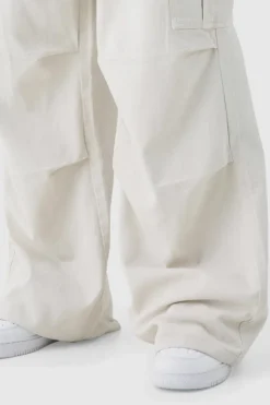 Best Sale boohooMAN Extreme Baggy Fit Cargo Trousers In ecru