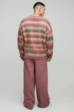 Online boohooMAN Extreme Baggy Fit Washed Jeans mauve