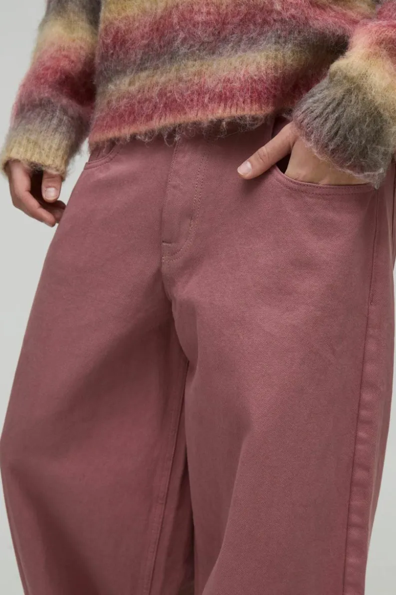 Online boohooMAN Extreme Baggy Fit Washed Jeans mauve
