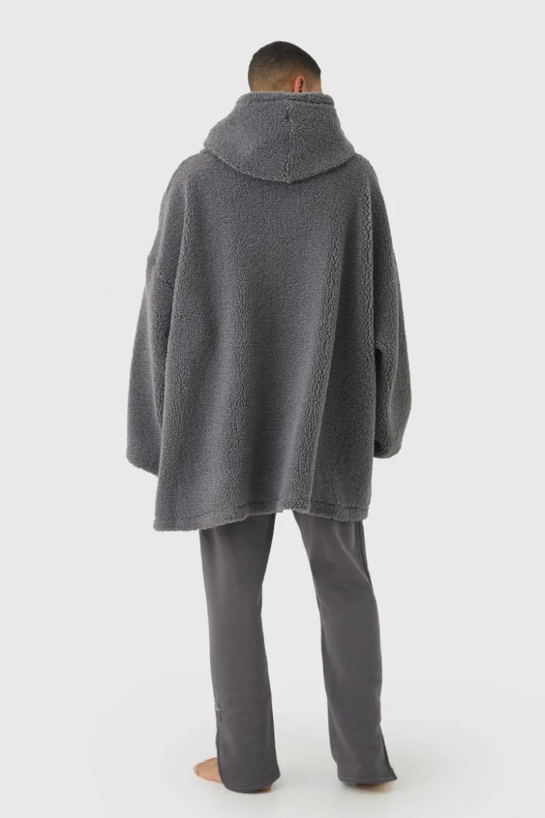 Cheap boohooMAN Extreme Oversized Fleece Hoodie charcoal