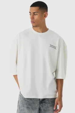 Online boohooMAN Extreme Oversized Spray Wash Expedition T-shirt ice grey