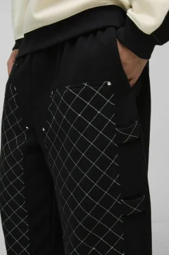 Flash Sale boohooMAN Extreme Wide Leg Carpenter Stitching Detail Joggers black