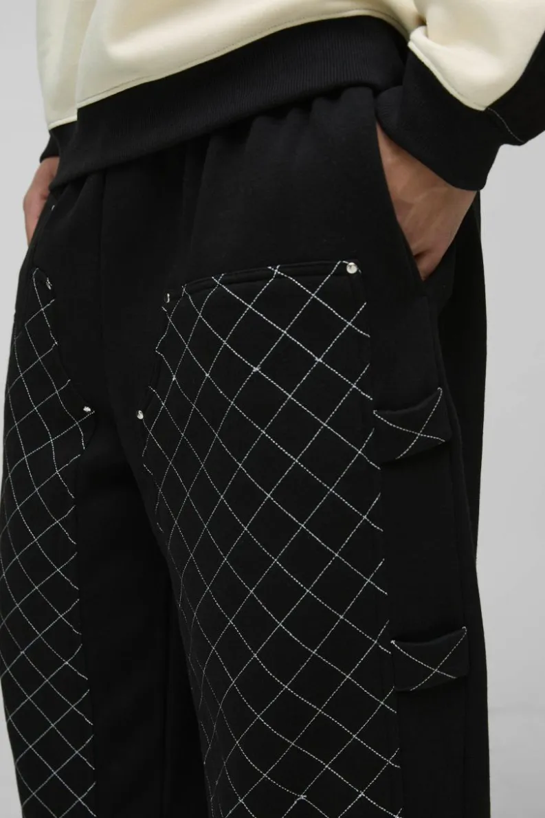 Flash Sale boohooMAN Extreme Wide Leg Carpenter Stitching Detail Joggers black