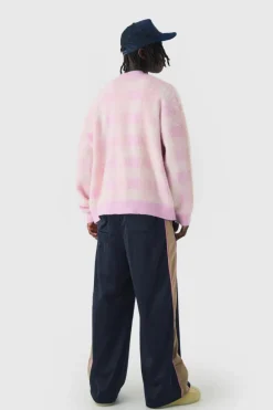 New boohooMAN Extreme Wide Leg Graphic Tricot Joggers navy