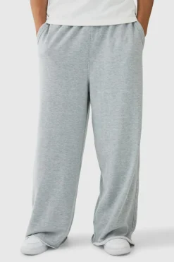 Fashion boohooMAN Extreme Wide Leg Raw Edge Loopback Jogger grey marl