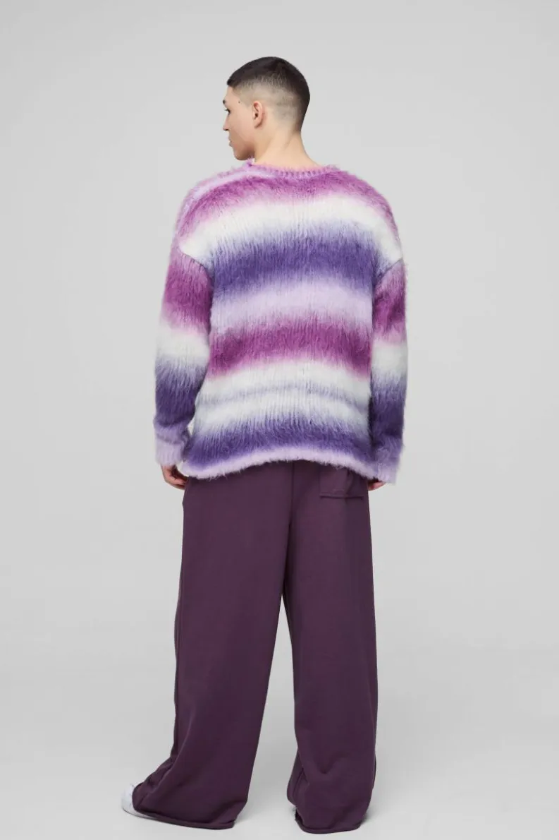 Store boohooMAN Extreme Wide Leg Raw Edge Loopback Jogger purple