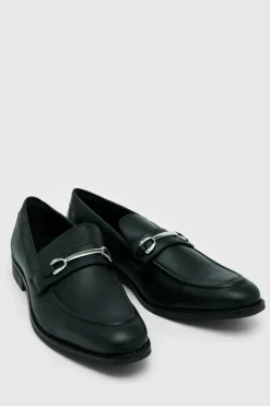Cheap boohooMAN Faux Leather Loafer black