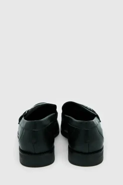 Cheap boohooMAN Faux Leather Loafer black
