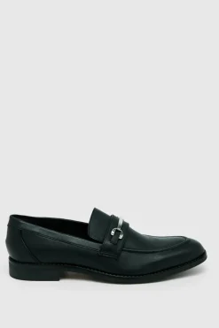 Cheap boohooMAN Faux Leather Loafer black