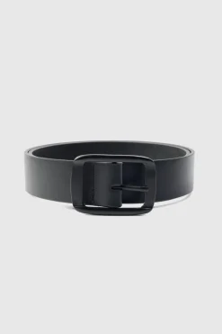 Best boohooMAN Faux Leather Matte Belt black