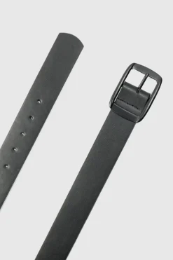 Best boohooMAN Faux Leather Matte Belt black