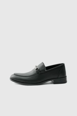 Best Sale boohooMAN Faux Leather Suede snaffle loafer black