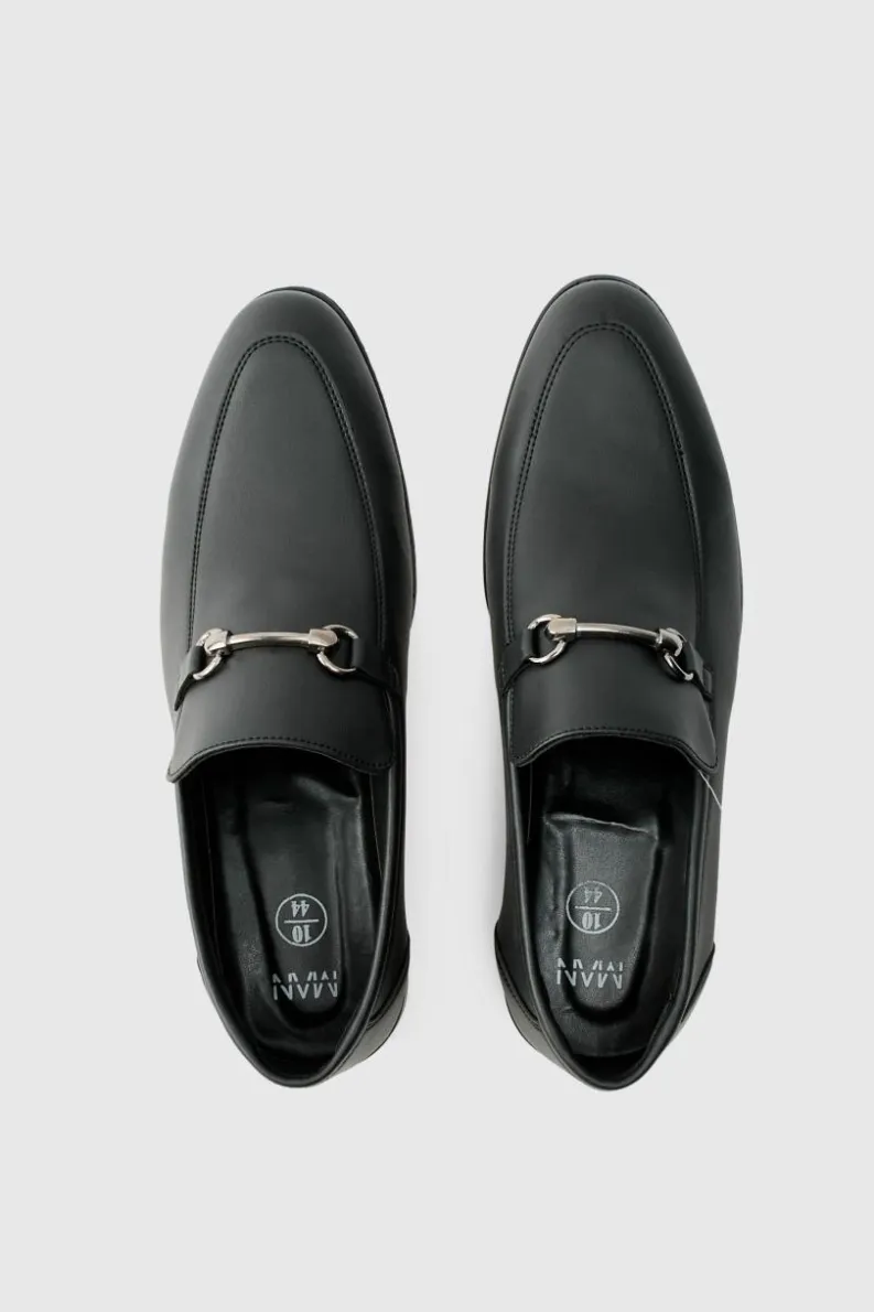 Best Sale boohooMAN Faux Leather Suede snaffle loafer black