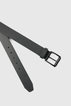 Store boohooMAN Faux Leather Textured Belt black