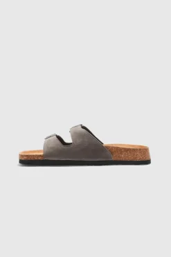 Store boohooMAN Faux Suede Buckle Sandal taupe