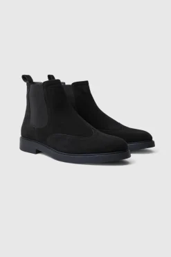Flash Sale boohooMAN Faux Suede Chelsea Boots black