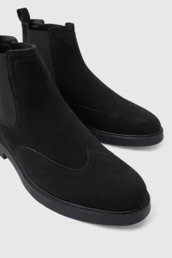 Flash Sale boohooMAN Faux Suede Chelsea Boots black