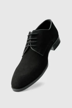 New boohooMAN Faux Suede Derby black