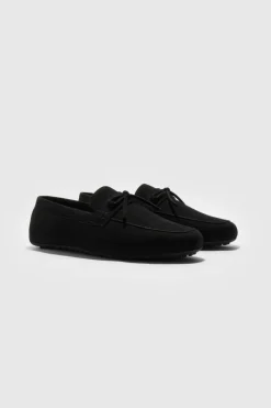Cheap boohooMAN Faux Suede Driving Shoe black