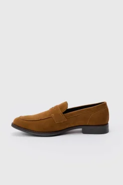 Sale boohooMAN Faux Suede Loafer tan