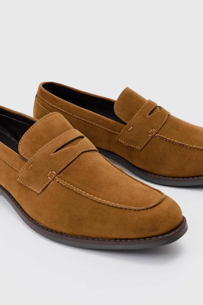 Sale boohooMAN Faux Suede Loafer tan