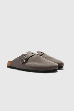 Sale boohooMAN Faux Suede Mule taupe