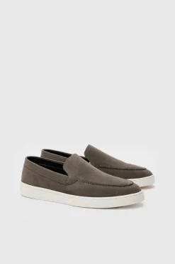 Store boohooMAN Faux Suede Slip On Loafer In grey