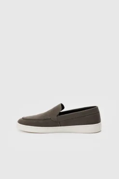 Store boohooMAN Faux Suede Slip On Loafer In grey
