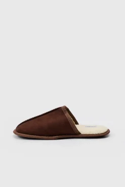 Store boohooMAN Faux Suede Slipper In brown