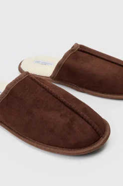 Store boohooMAN Faux Suede Slipper In brown