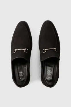 Hot boohooMAN Faux Suede Snaffle Loafer black