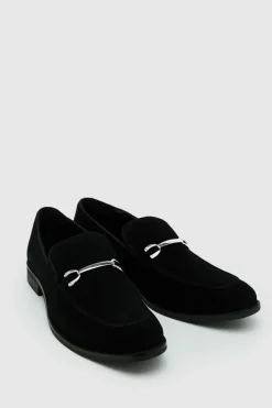Best Sale boohooMAN Faux Suede Snaffle Loafer black