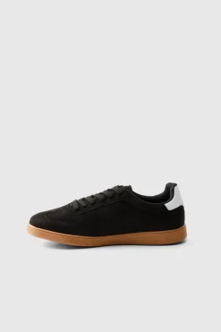 Cheap boohooMAN Faux Suede Trainer In black