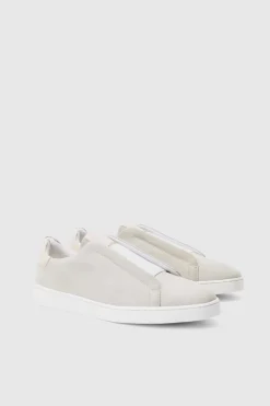 Best boohooMAN Faux Suede Trainer In stone