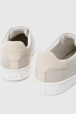 Best boohooMAN Faux Suede Trainer In stone