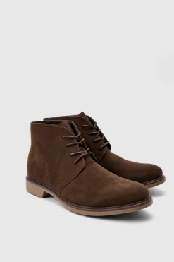Best boohooMAN Faux Suede Worker Boot In brown
