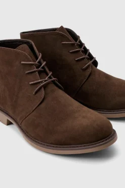 Best boohooMAN Faux Suede Worker Boot In brown