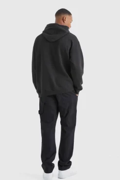 Discount boohooMAN Fixed Waist Carpenter Trousers black