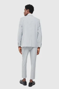 Best Sale boohooMAN Fixed Waist Pleat Front Tapered Tailored Trousers grey
