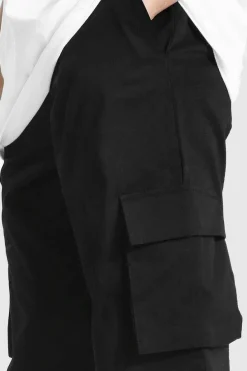 Cheap boohooMAN Fixed Waist Relaxed Fit Cargo Trouser black